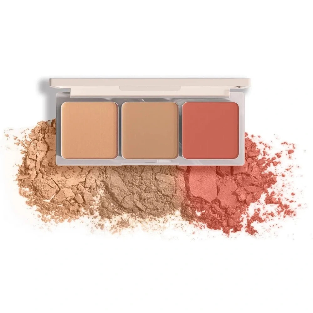 AMIIR 3 IN 1 Face Bronzer Blush Highlighter Contour Sculpt Kit, Blush